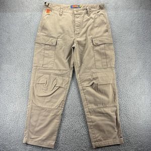 Empyre Relax Skate Cargo Pants Mens 30x27 Khaki Beige Belted Pockets Y2K Grunge